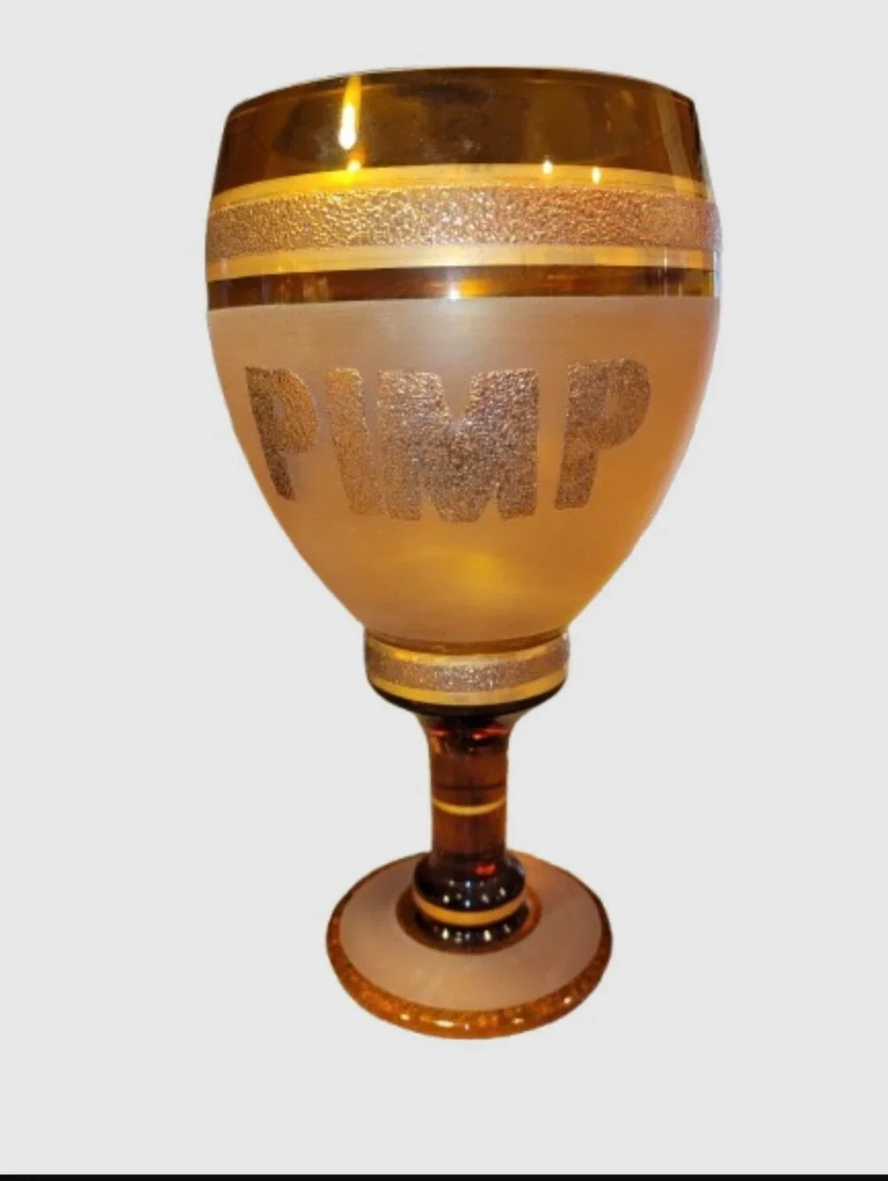VTG Madabout King of Pimp Cups Goblet NIB 14K Gold Accent Novelty Gag Gift